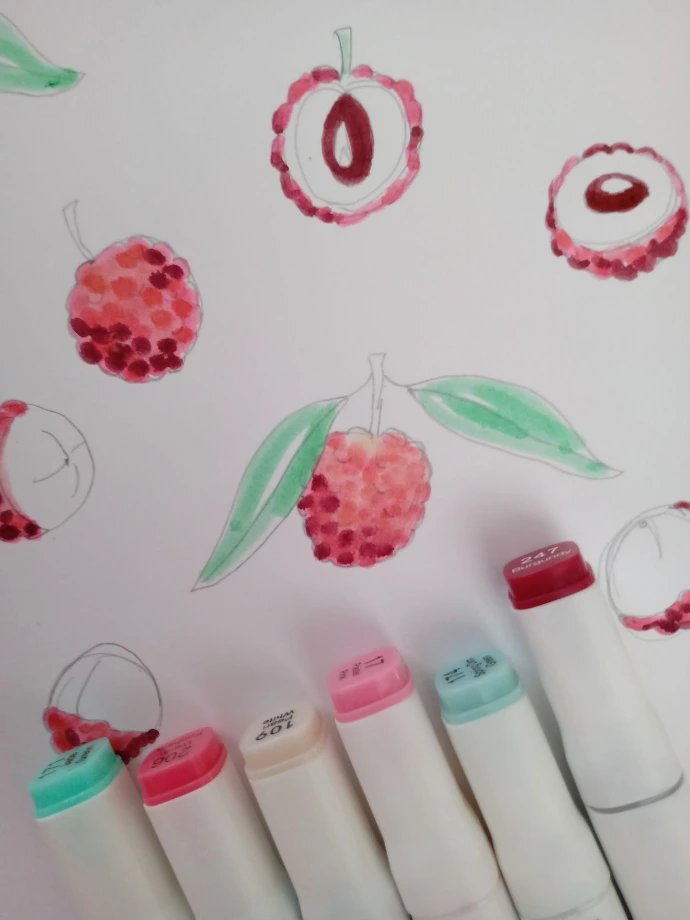 dessin de motif: Litchi