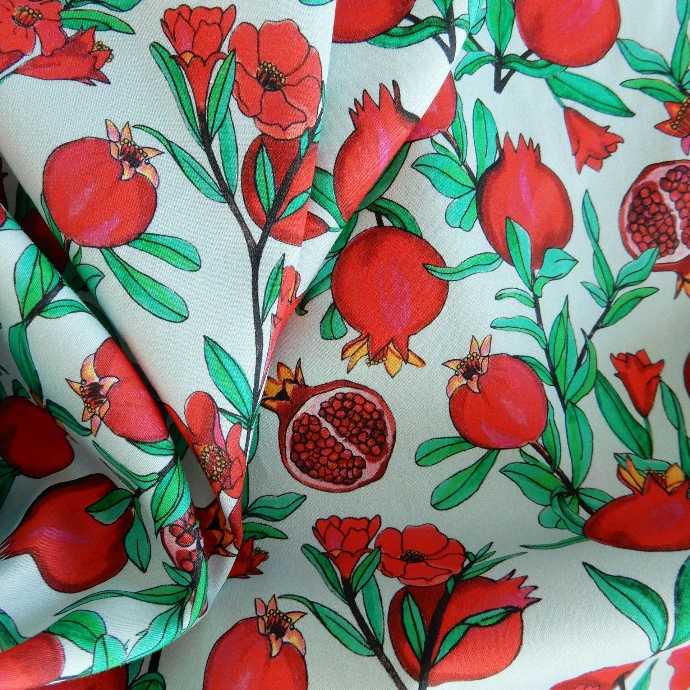tissu popeline de coton grenade