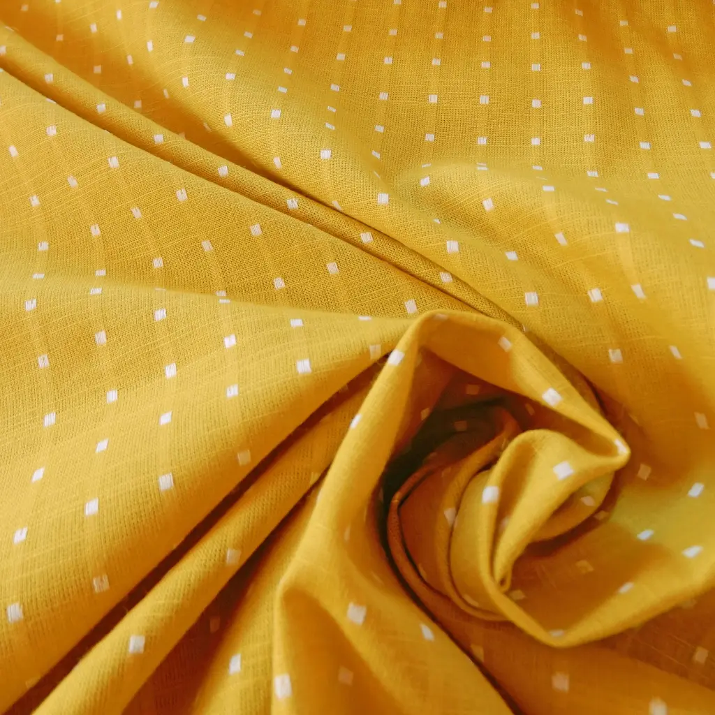 tissu indien butta dobby carreaux tisés jaunes 3ca.webp