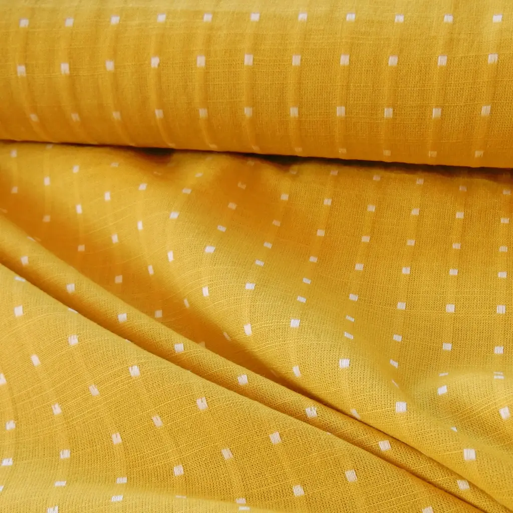 tissu indien butta dobby carreaux tisés jaunes 3c.webp