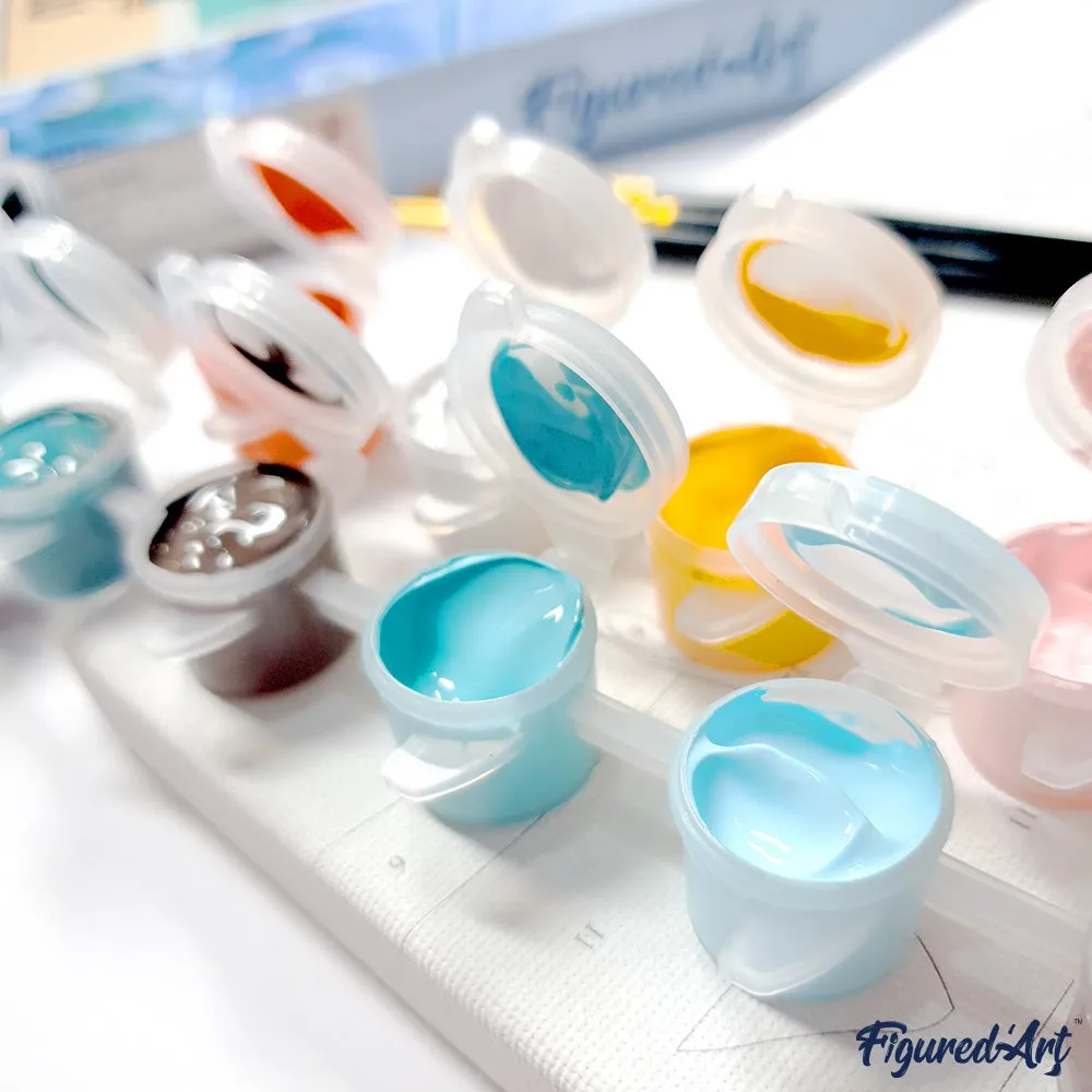 Kit peinture numéros Femme1 - contenu1.webp