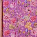 tissu indien brodé imprimé de fleurs et insectes sur fond mauve règle.webp