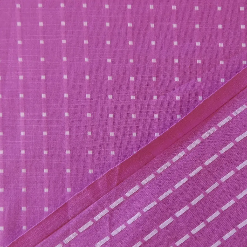 tissu indien butta dobby carreaux tisés mauves recto verso c.webp
