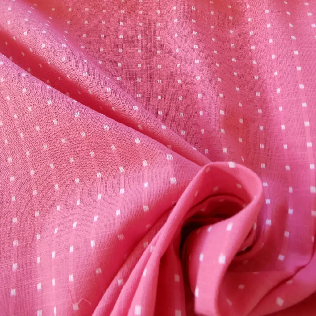 tissu indien butta dobby carreaux tisés roses 2c.webp