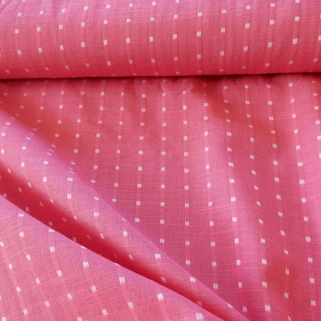 tissu indien butta dobby carreaux tisés roses 2ca.webp