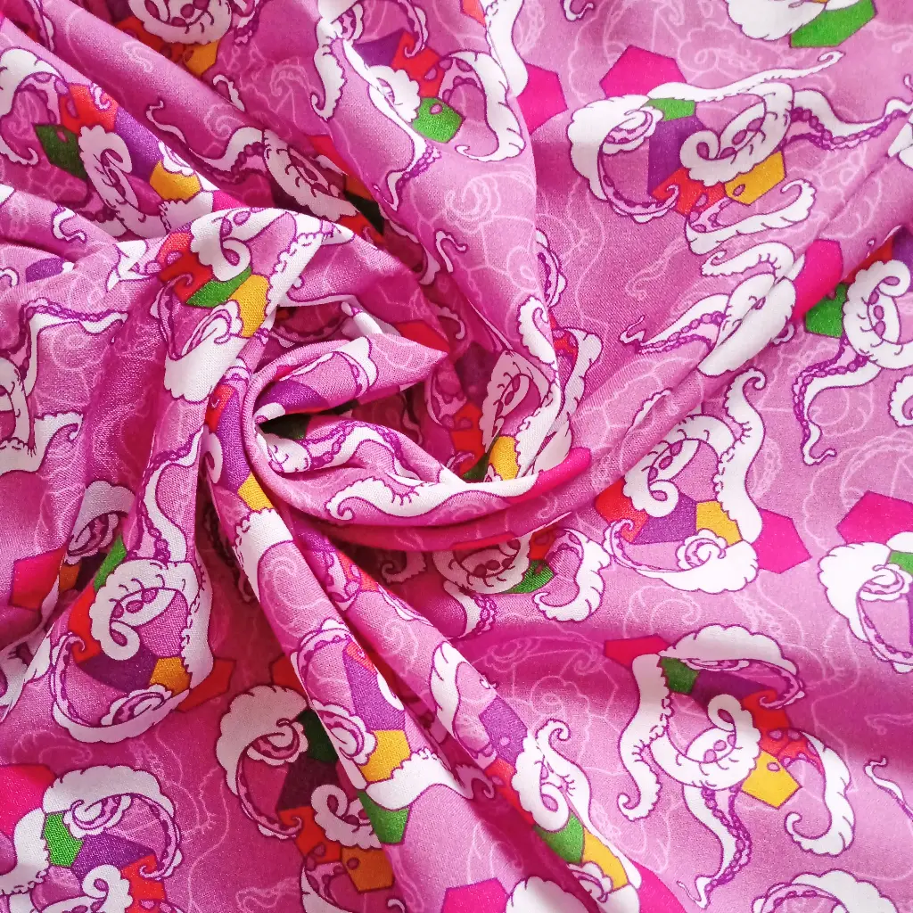 [VISC Pulco] Viscose imprimée de tentacules et formes géométriques