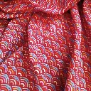 Viscose Seigaiha rouge