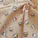 Popeline de coton Tambours beige