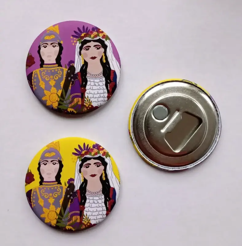 Magnet/décapsuleur Mr&Mme Goliath (mauve)