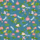 Viscose Lotus, koï et libellules