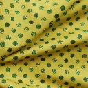 Popeline Petits choux de Bruxelles sur fond vert moutarde