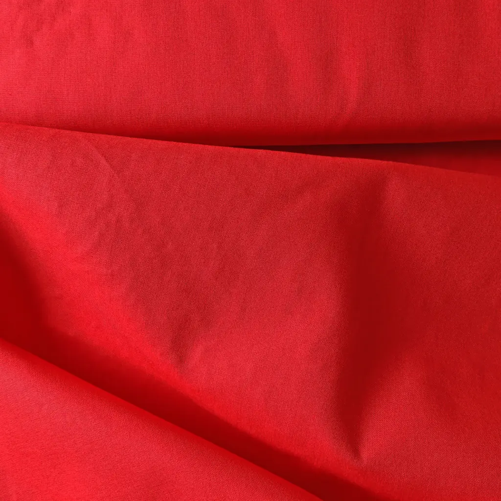 Popeline de coton rouge passion