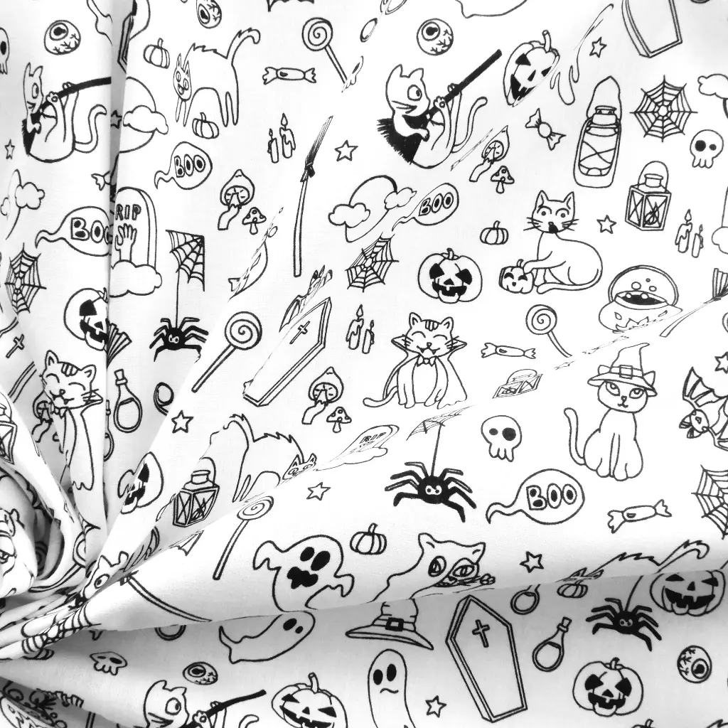 Tissu Halloween à colorier