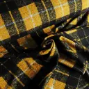 Maille épaisse tartan moutarde et noir  