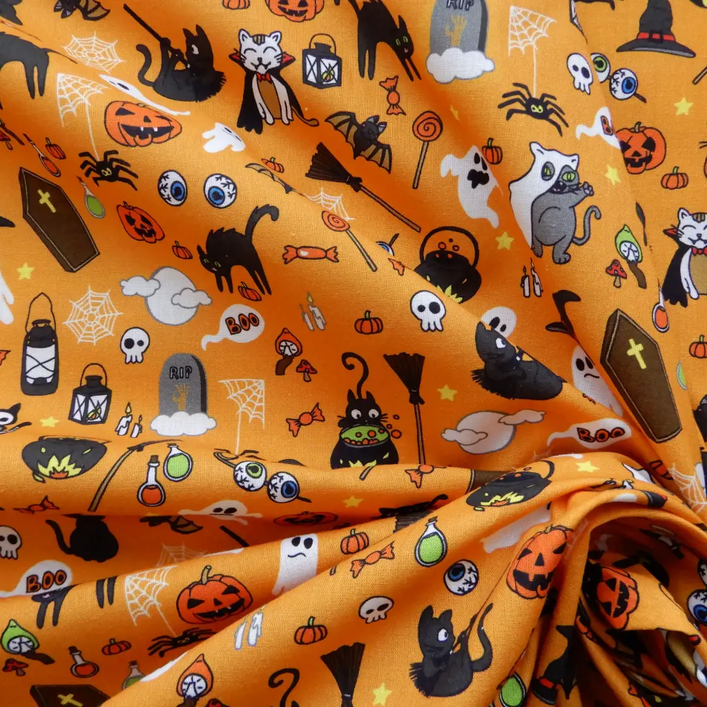 Popeline de coton Halloween