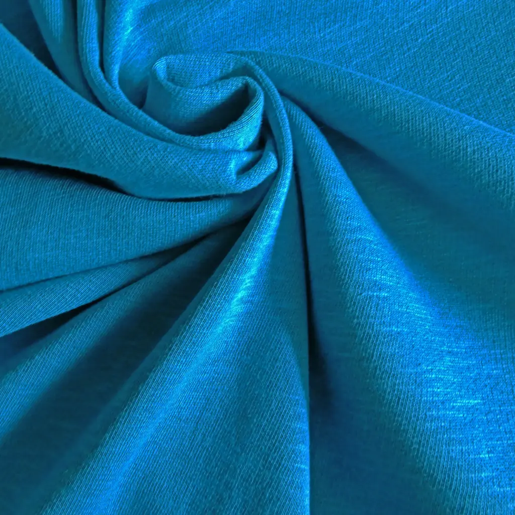 French terry flammé bleu turquoise