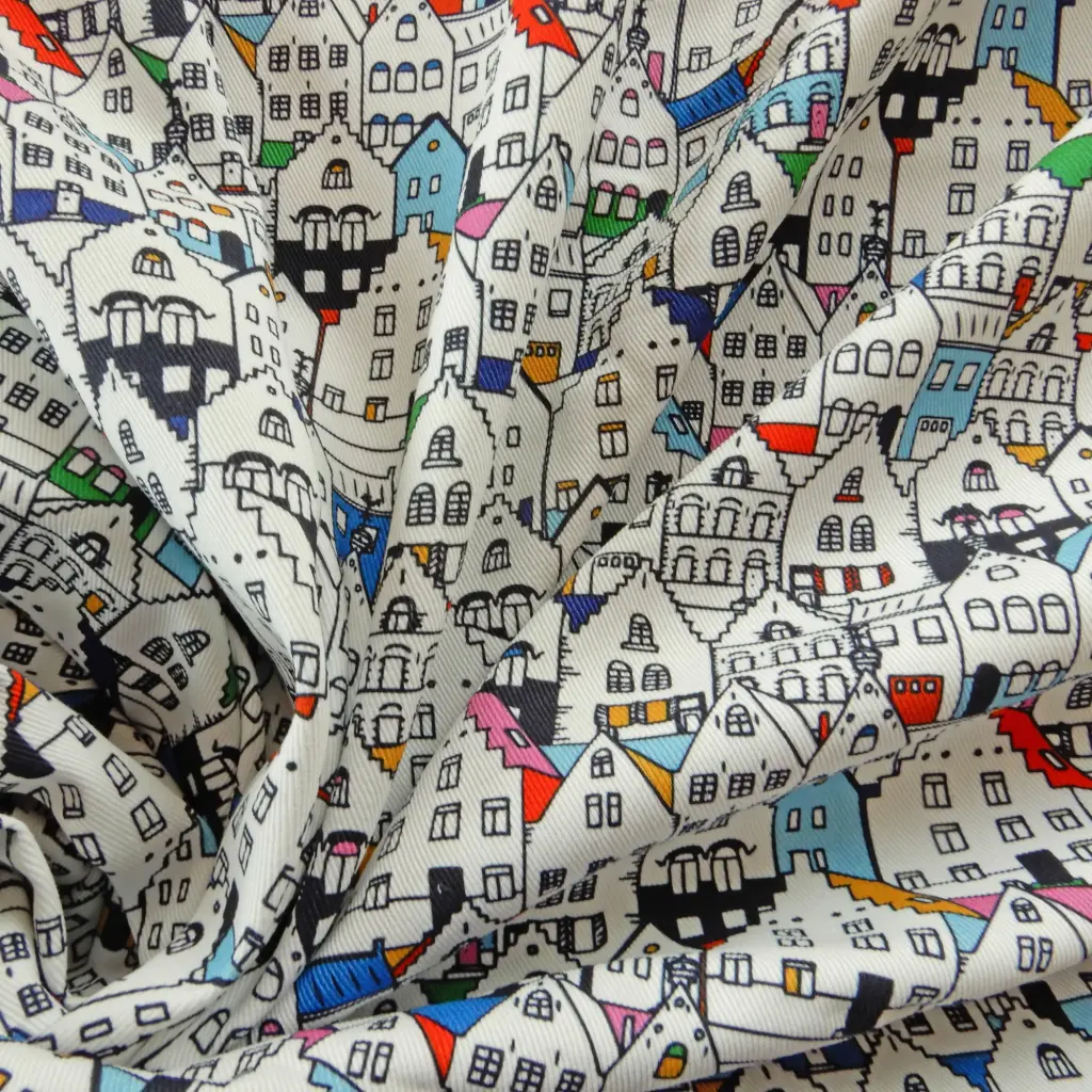 Toile de coton Maisons brugeoises