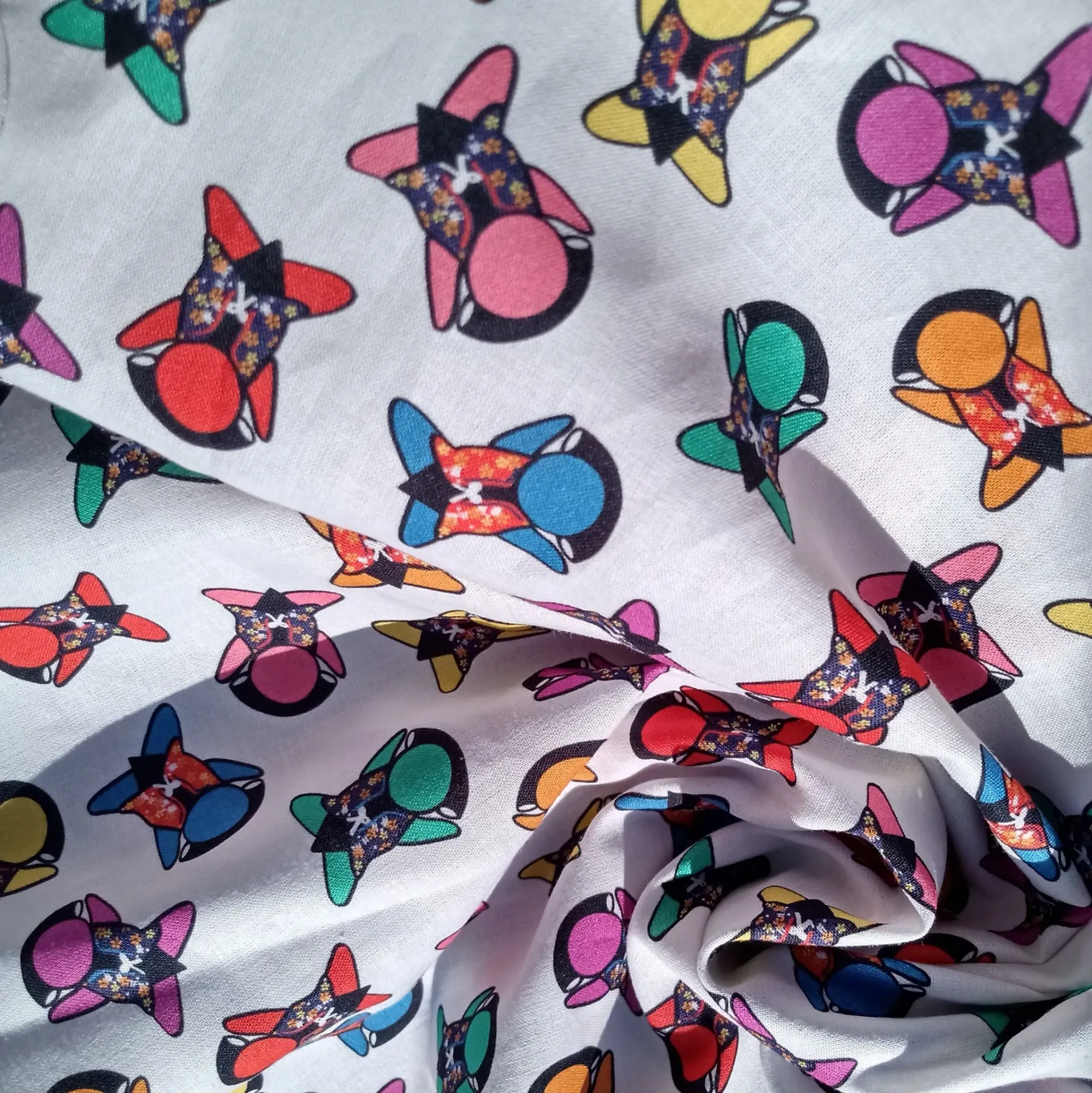 [PERC Sarubobo] Percale de coton Sarubobo multicolores