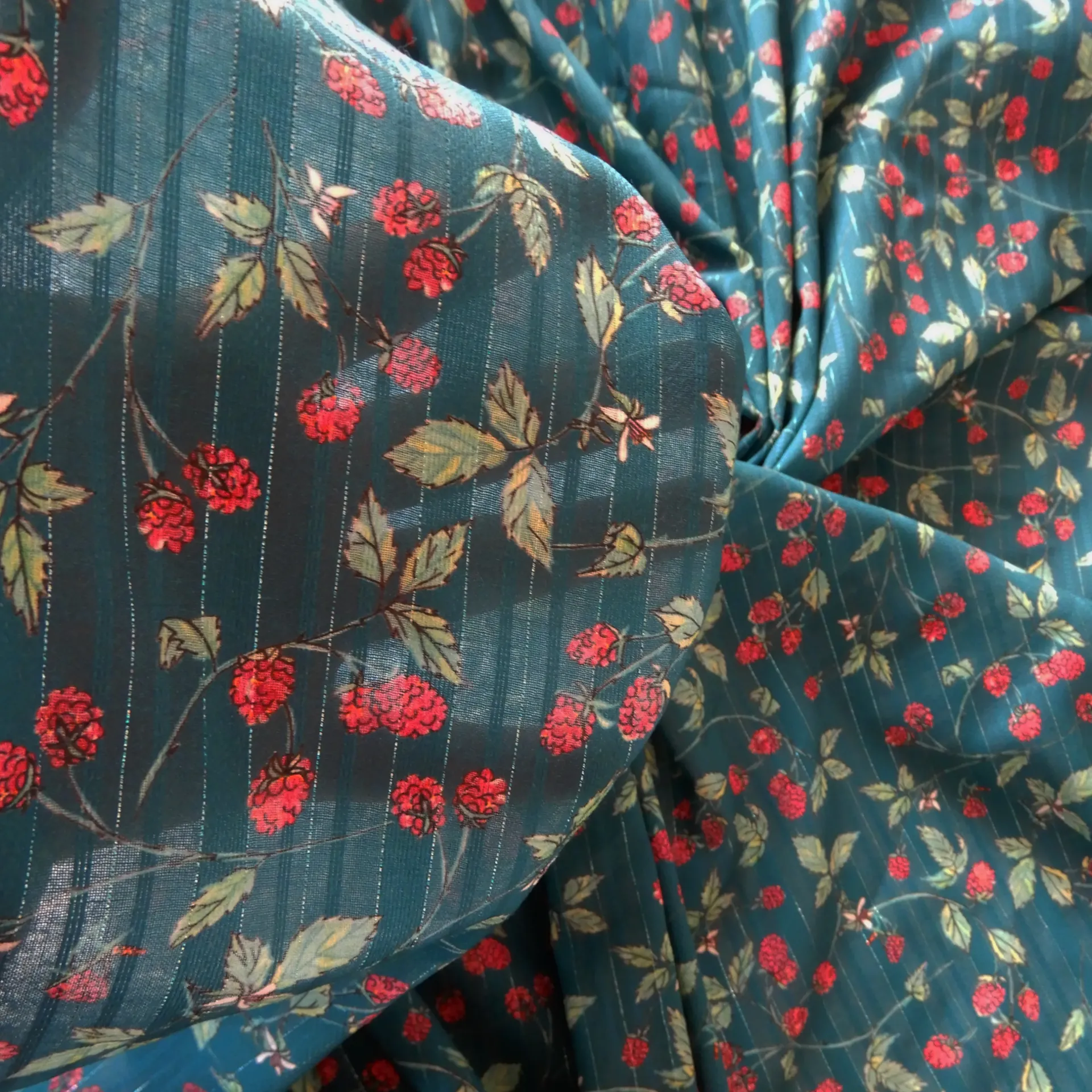 Voile de coton Framboises 
