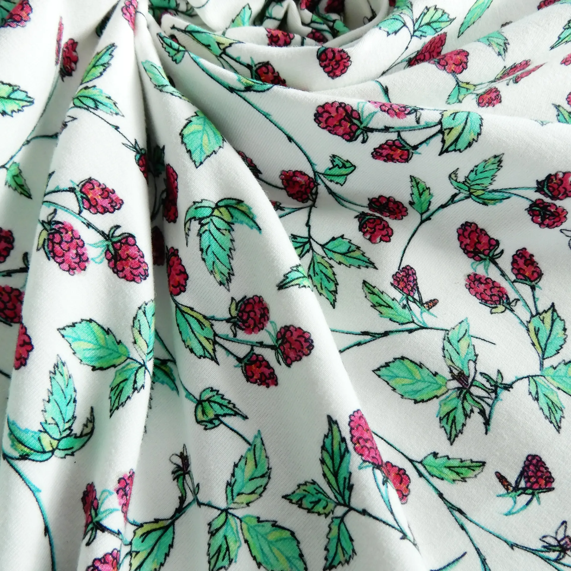 [J framboise blanc] Jersey Framboises