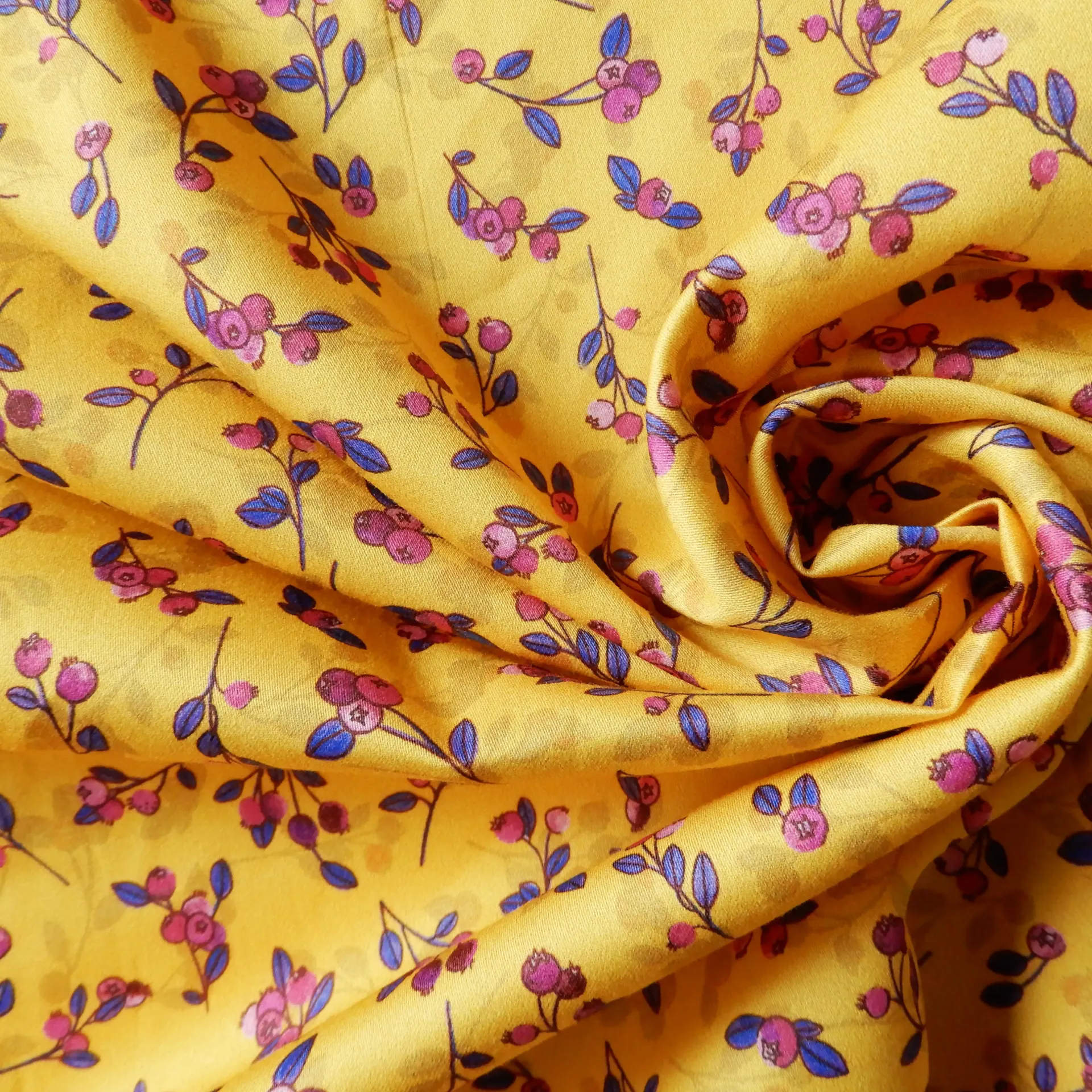 Popeline de coton Baies (jaune)