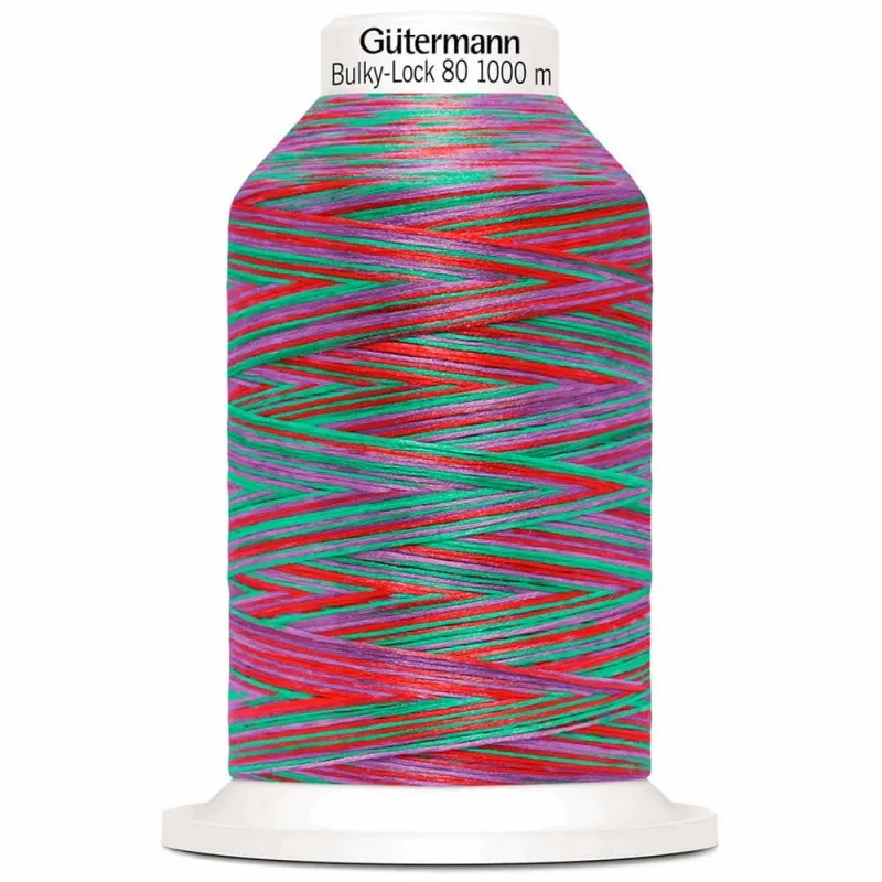 Fil surjet mutlicolore vert-rouge