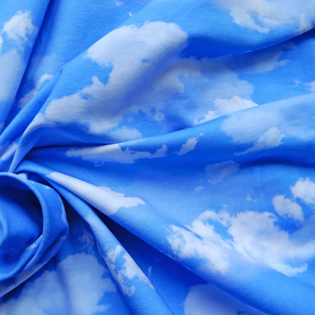 [FRENCH Ciel] French terry Ciel bleu nuageaux