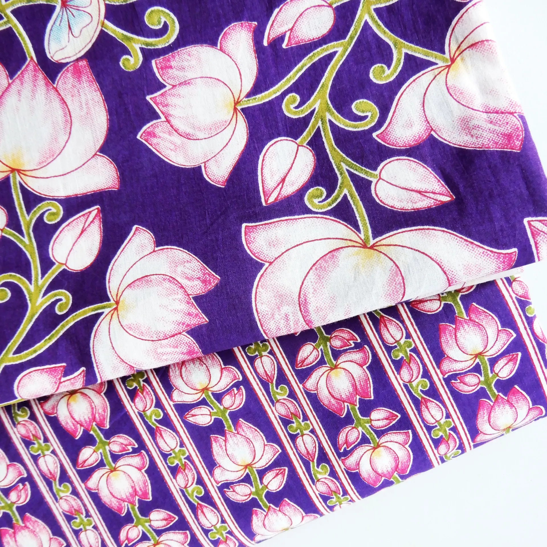 Voiles de coton Lotus mauve (Grands lotus)