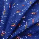 Popeline de coton Koinobori bleu