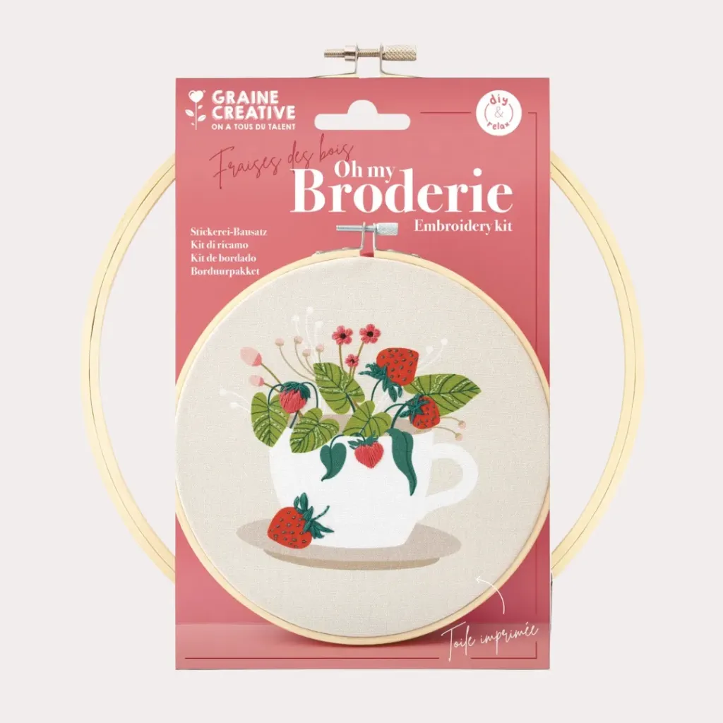 Kit broderie partielle Tasse à fraises