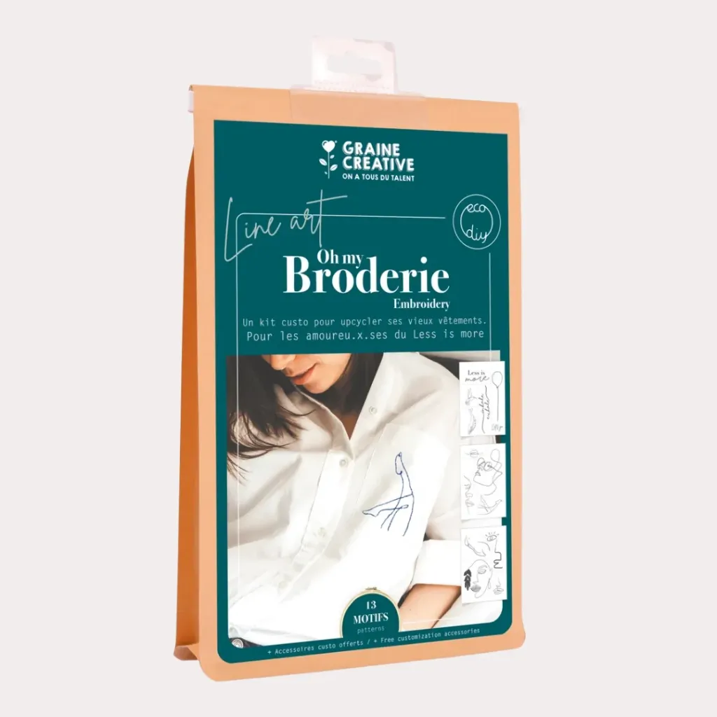 Kit broderie sur vêtements - Line art