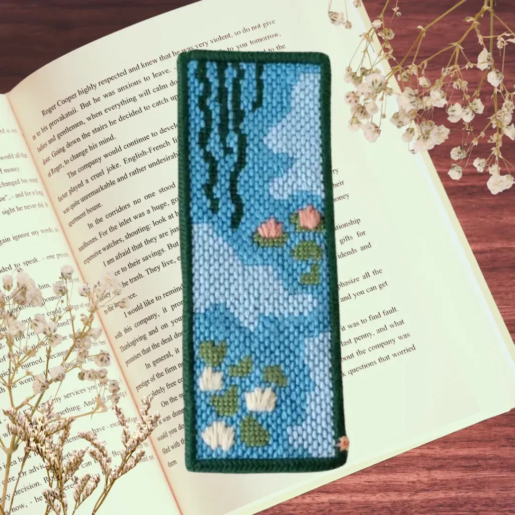 [Unwind - Monet] Kit broderie canevas Marque-page Lotus