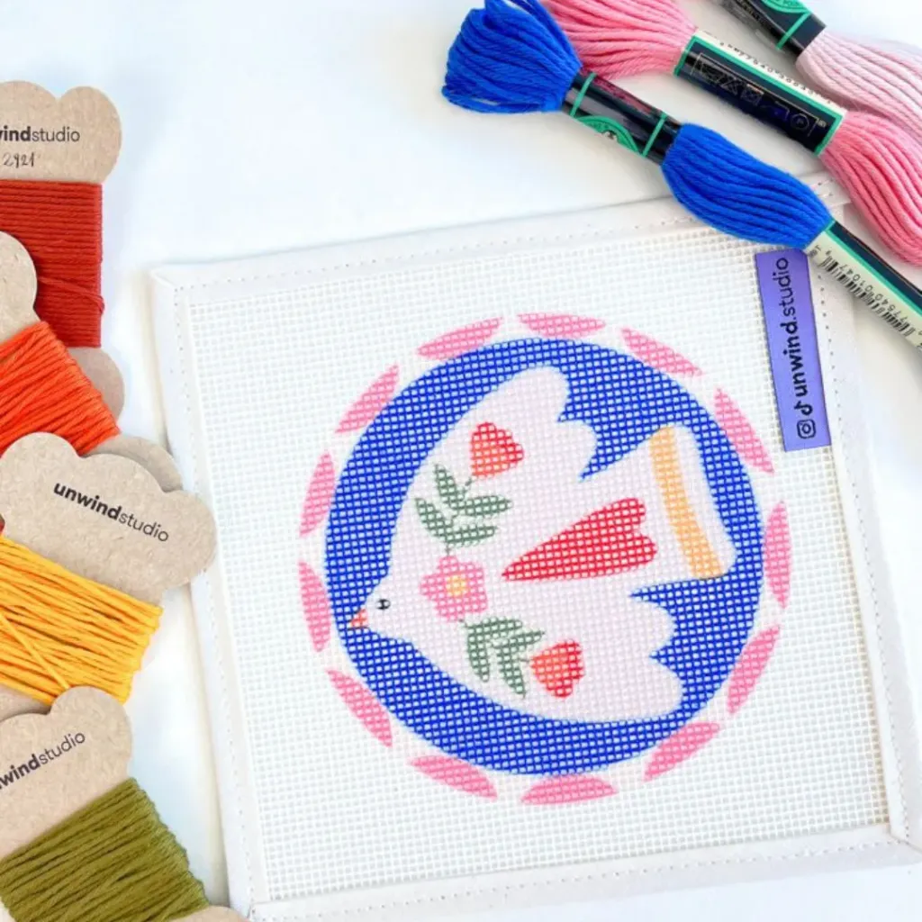 [Unwind Oiseau Folk] Kit broderie canevas Oiseau Folk