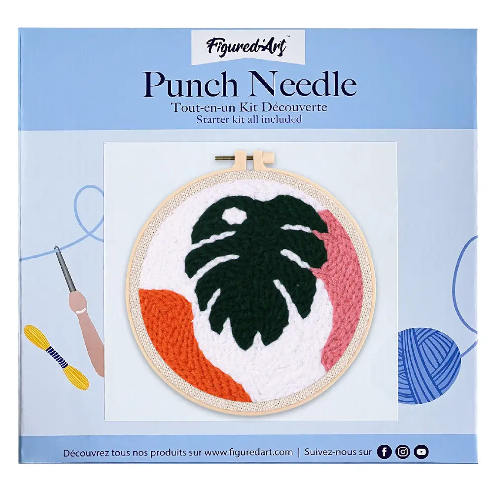 Kit punch needle Feuille tropicale