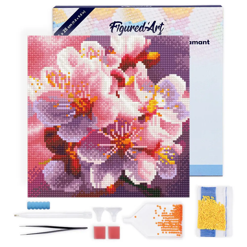Kit Diamond painting Fleurs de cerisiers