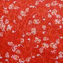 Popeline fleurie sur fond rouge