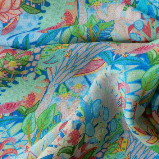 Viscose Paysage fantastique bleu