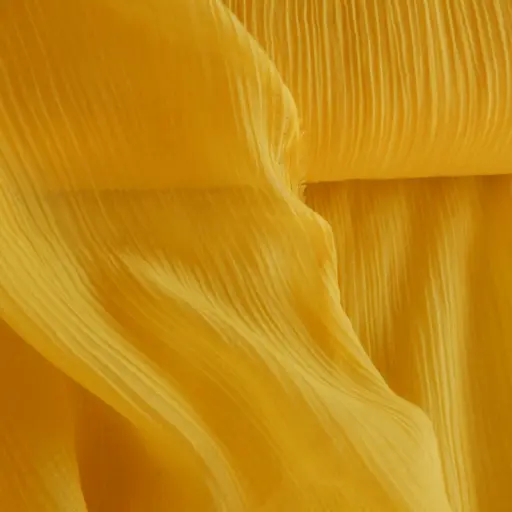 Tissu jaune soleil soie-coton
