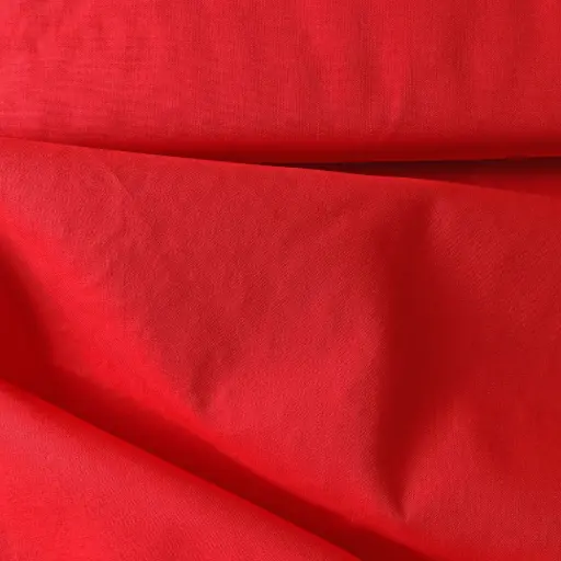 [UNI coton rouge] Popeline de coton rouge passion