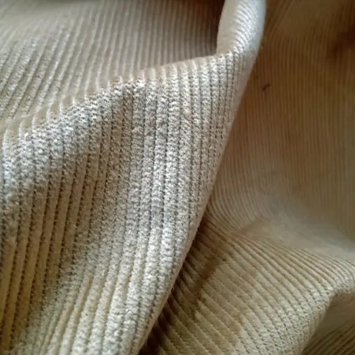 Velours côtelé beige épais et raide
