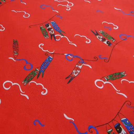 [KANO Koinobori rouge] Popeline de coton Koinobori rouge